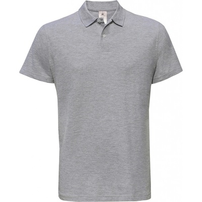 B&C ID.001 Piqué polo tričko sivé heather