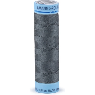 Bavlnené nite 100 m etiketné č. 50 Triana Amann Farba: 0342 Steel Gray
