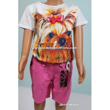 Image 1 of Стела Русе Туника с къс ръкав в бяло с Куче, 98, 110