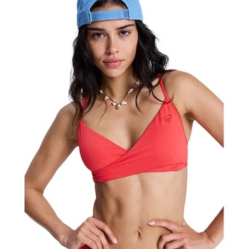 Roxy Essentials SD Wrap Bralette bikini top - Red / Pink (Hibiscus)
