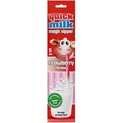 Сламка за пиене на мляко ягода 5*6гр