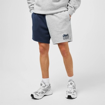 Image 1 of Jack Wills Поларени къси панталони Jack Wills Men's JW Cut and Sew Fleece Jogger Shorts - Night Sky