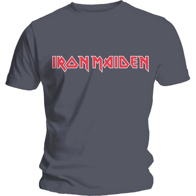 Iron Maiden tričko Classic Logo šedé