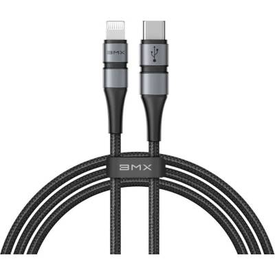 Baseus BMX Double-Deck USB-C to Lightning Cable PD 18W - MFI сертифициран USB-C към Lightning кабел за Apple устройства с Lightning порт (120 см) (черен)