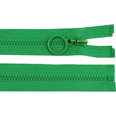 Prima-obchod Kostěný zip No 3 délka 40 cm s kroužkem, barva 243 zelené kapradí
