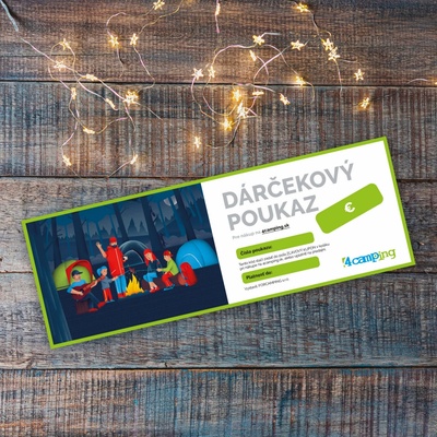 Voucher 4camping Elektronický darčekový poukaz Hodnota poukazu: 40 / Dizajn poukazu: Kempovanie