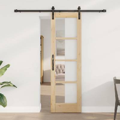 vidaXL Преплъзваща се врата ORKDAL Естествен 61 x 198, 5 см (3331817)