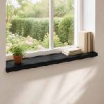 vidaXL Парапети за прозорци 2 бр. Черно 70 x 25 x 2 cm Солидно бук (42048343)