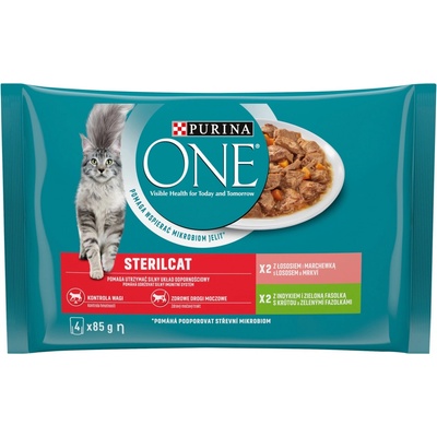Purina ONE Sterilised krůta losos ve šťávě 48 x 85 g