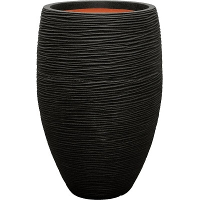 Capi Nature Rib NL Vase elegant deluxe black 38x58 cm