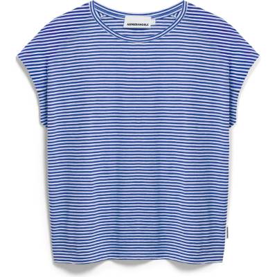 Armedangels Дамска тениска ARMEDANGELS Women's Slub Jersey Stripe T-shirt - Oatmilk / Dynamo Blue - размер XL (916-6596-0315)