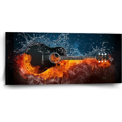 Sablio Obraz Ohnivá gitara - 110x50 cm