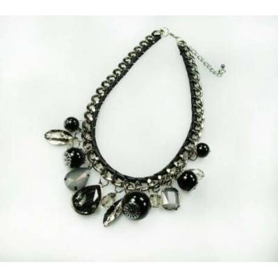 Fashion Jewelry kovový černo-stříbrný 1-a315