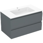 Mexen Rivel шкаф за баня 80 см с мивка Otis, 2 чекмеджета, релефен, графит (91A20-08047-2-BFF66-W18M01)