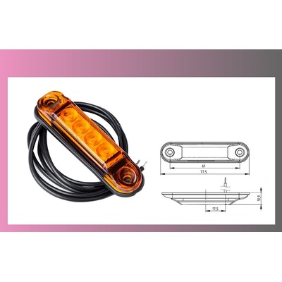 svetlo obrys.LED oranž.12/24V- /4-LEDKY/