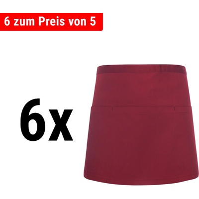 G.Gastro 6 Kusů Karlowsky Zástěra do pasu s kapsou vínová D9785766