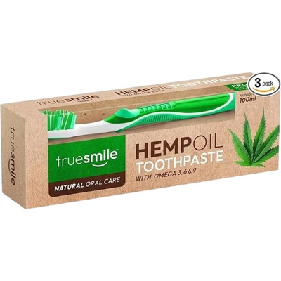 Truesmile, Паста за зъби с конопено масло и омега 3-6-9, 100 ml+ Четка за зъби