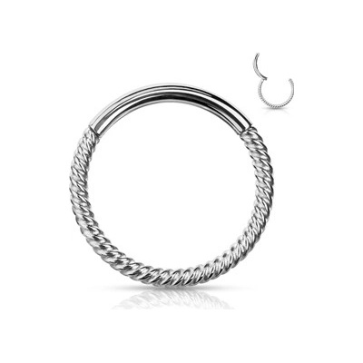 Šperky4U piercing segment kruh vroubkvaný K1042-1210