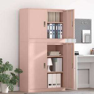 vidaXL Шкаф за съхранение 2 бр. Розово 90 x 40 x 175 см Стомана (3438718)