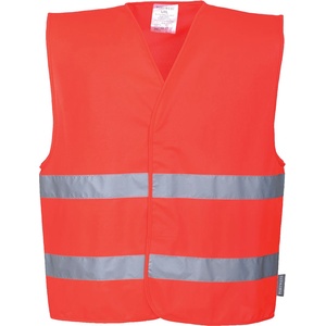 Portwest hi-vis c474 / Светлоотразителна жилетка с две ивици - hv червена xxs/xs (c474rerxxs/xs)