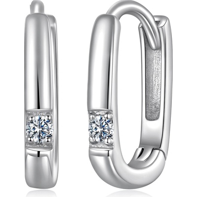 Olivie Strieborné obdĺžnikové náušnice MOISSANITE 9980