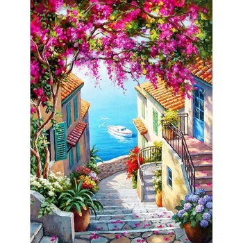 Norimpex - Puzzle Diamant painting: Stairs above the sea 30x40cm - 1 - 39 piese
