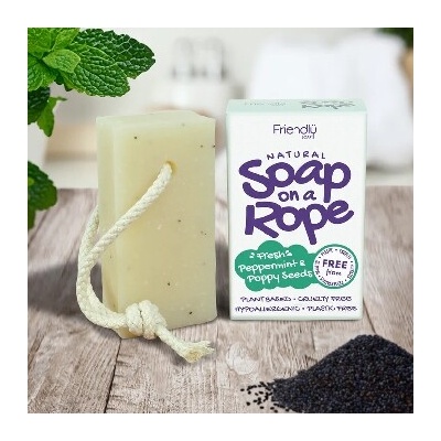 Friendly Soap prírodné mydlo mäta a mak na šnúrke 125 g