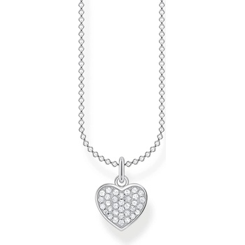 Thomas Sabo KE2046-051-14-L38V Silver Pavé Heart Necklace 36-38 cm Ladies, Жени