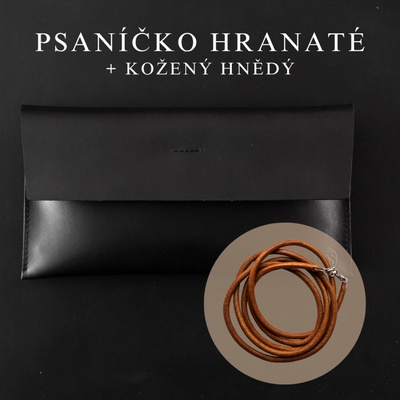 Wood Style psaníčko Hranaté kožený Hnědý Černé