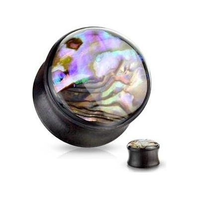 Šperky4U dřevěný plug do ucha s perletí PL01238-10