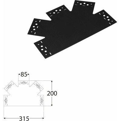 Domax SD spojka na stavbu pergol a hojdačiek SDLPC 1 - 315 x 200 x 85 x 2.5 mm 6 ks
