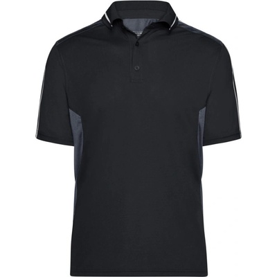 James & Nicholson polokošile Strong JN 828 krátký rukáv pánská černá/carbon