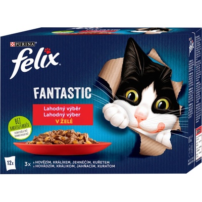Felix FANTASTIC kuřecí/hovězí/králík/jehně v želé 12 x 85 g
