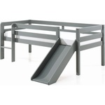 VIPACK Сиво повдигнато легло за деца с пързалка , 90 x 200 cm Pino - Vipack (PIMS9017)