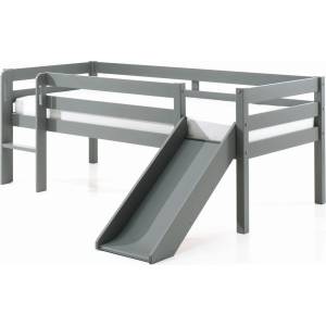 VIPACK Сиво повдигнато легло за деца с пързалка , 90 x 200 cm Pino - Vipack (PIMS9017)