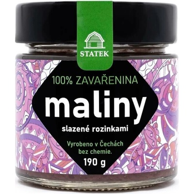 Hradecké delikatesy 100% zavařenina maliny slazené rozinkami 190g