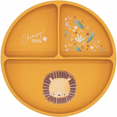 Sassi Силиконова чиния с вакуум Sassi - Chompy The Lion, оранжева (SSSI0665)