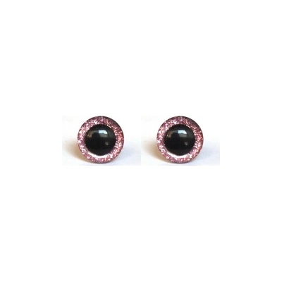 Glitrové (třpytivé) oči Ø 18 mm - světle růžová