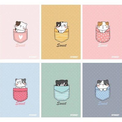 STREET Тетрадка Street, А5, бели листа, 54листа, sweet (30041-А-SWEET)