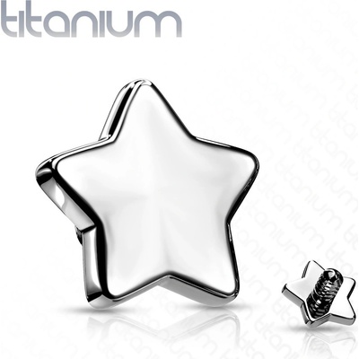 Šperky4U ozdobná hvězdička dermálu titan závit TIT1082