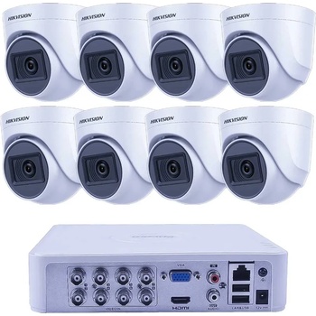 HIKVISION Комплект 8 Куполни Камери Hikvision ZK81820W с Нощно Виждане 20m (ZK81820W)