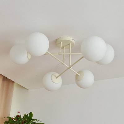 Helam Плафониера MOON 6xE27/15W/230V кремава (HE1744)