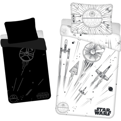 Jerry Fabrics obliečky STAR WARS DEATH STAR svietiaci efekt 140x200 70x90