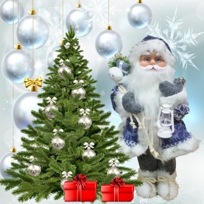 MagicHome XmSA36 Dekorácia Santa s batohom a lampášom 041 cm