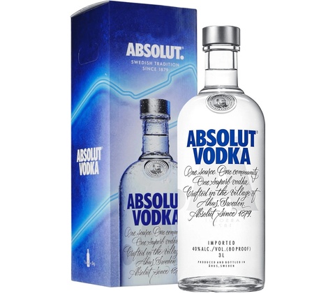Absolut Vodka 40% 3 l (kartón)