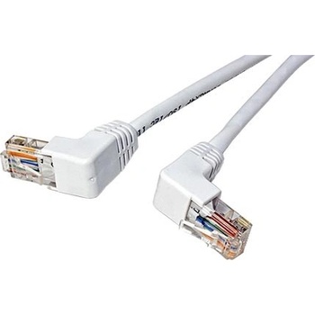 Goobay 96065 Câble Réseau CAT 5e 5m 2x 90° Coudés F/UTP Blindé Blanc - Idéal Espaces Réduits