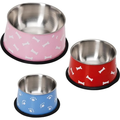 Camon Stainless steel bowl - цветна метална купа за кучета с дълги уши 1500 мл, червена , синя , розова 1бр