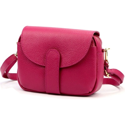 Kožená cyklamenová crossbody kabelka L35100