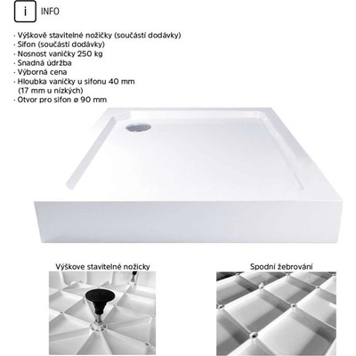 Mereo SMC 90 x 90 x 15 cm CV31H – Zboží Mobilmania