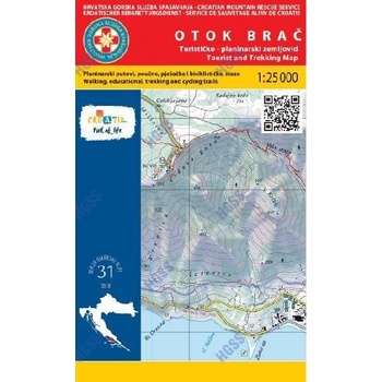 Otok Brač - turistická mapa